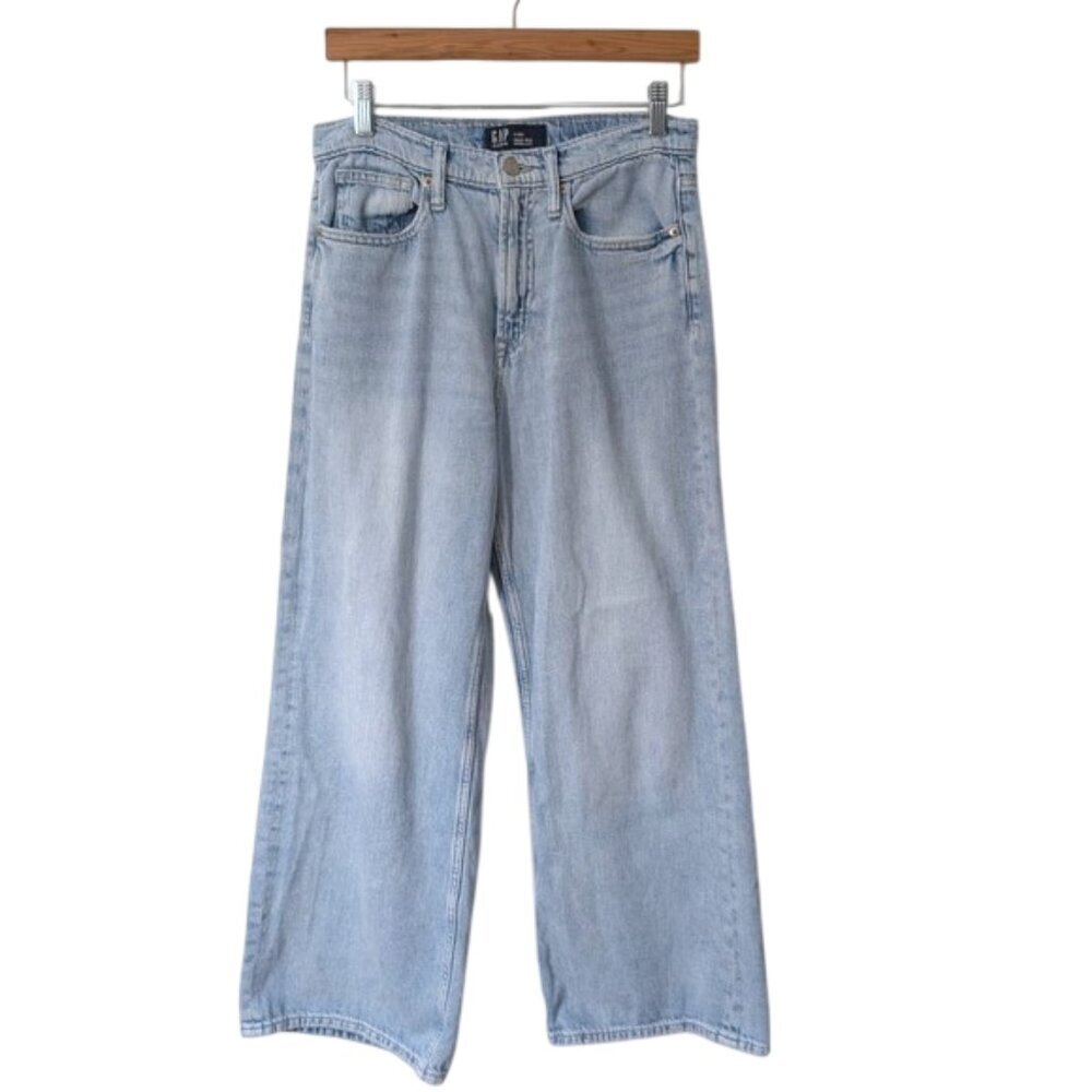 Gap Women's High Rise Wide Leg Light Blue Jeans Size 6/28S